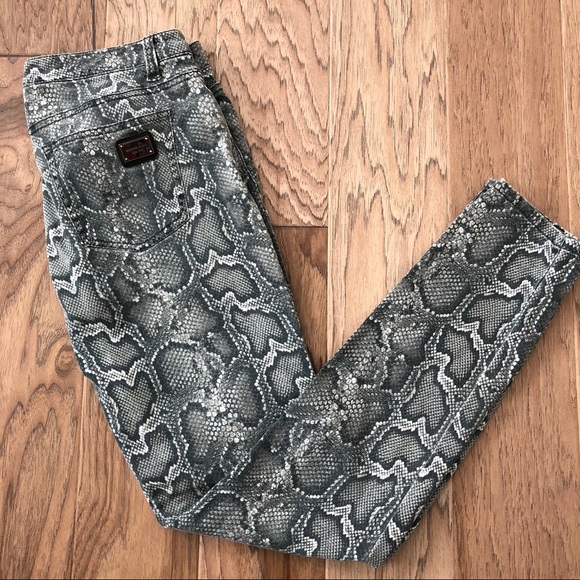 Michael Kors Denim - Michael Kors Skinny Ankle Snakeskin Print Jeans